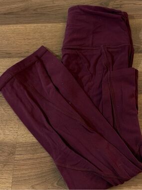 Athleta Wine Burgundy High-Rise Leggings